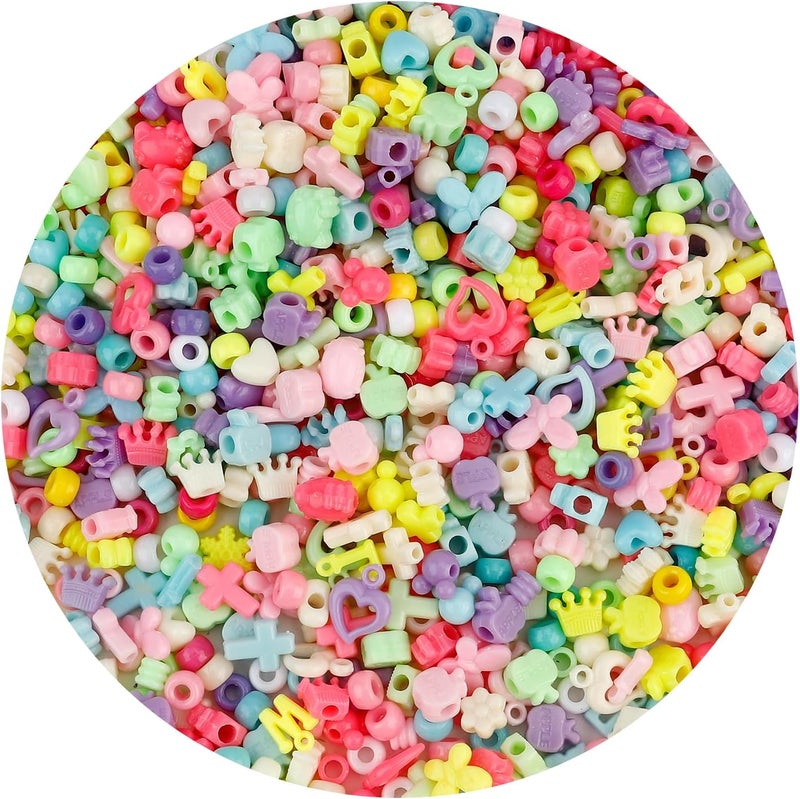 anpiwshjo Pony Beads 1100 Pcs, Barrel Shaped 6x9mm Acrylic Plastic Beads for Jewelry Making, Bracelets, Hair Braids, Crafts - Image 1